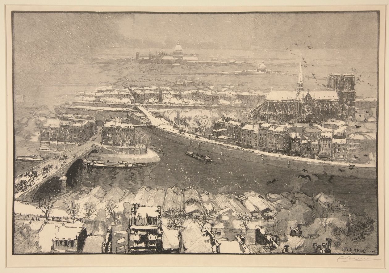 باريس تحت الثلج ، من اليوم St. Gervais (باريس تحت الثلج ، يُرى من أعلى سانت جيرفيه) بواسطة أوغست ليبير