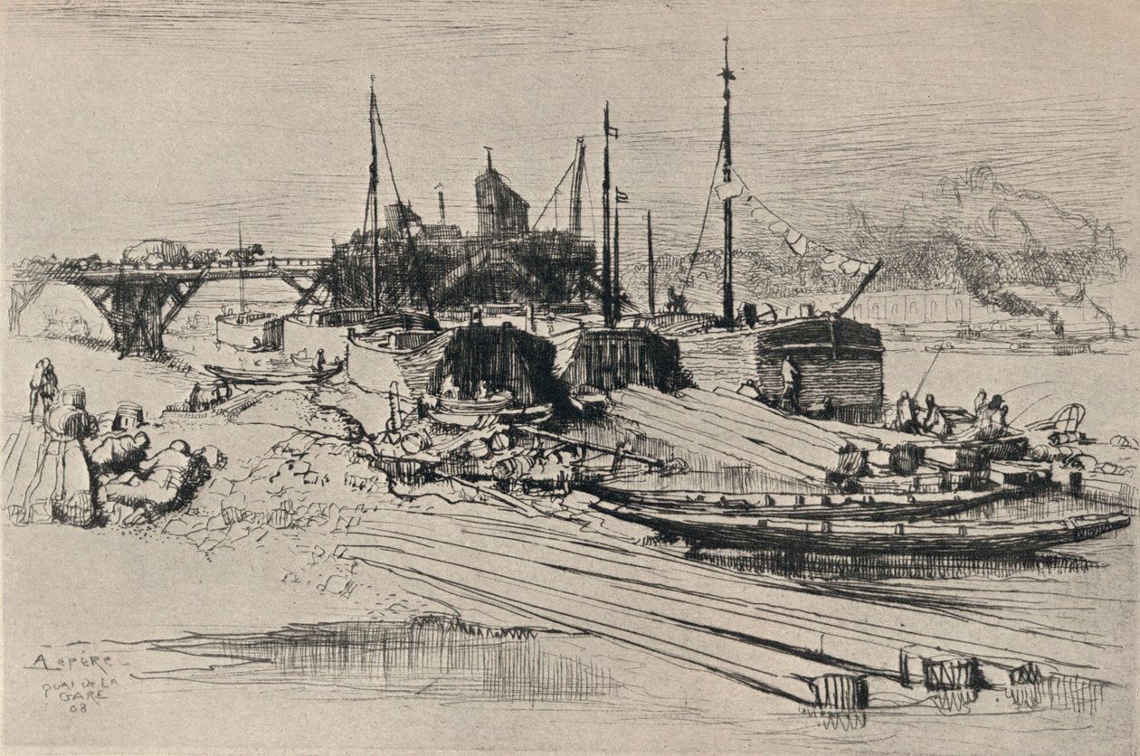 تفريغ النفايات العامة ، Quai de la Gare ، 1915 بواسطة أوغست لويس ليبيري