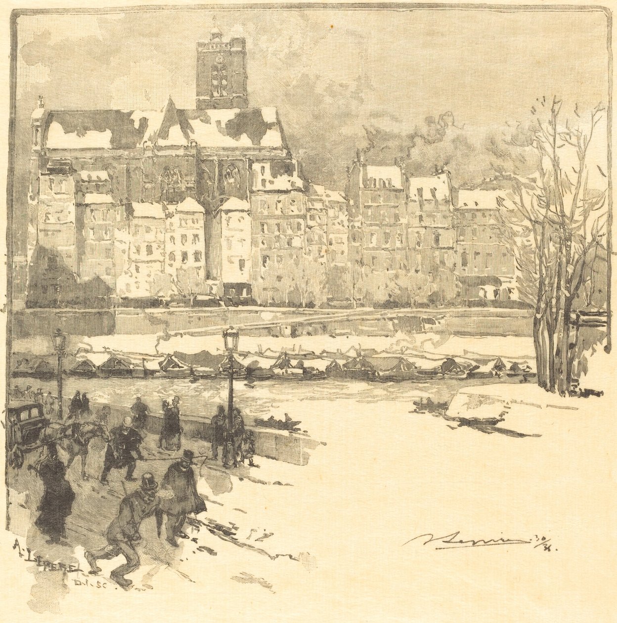 Quai de l'Hôtel de Ville بواسطة أوغست ليبير