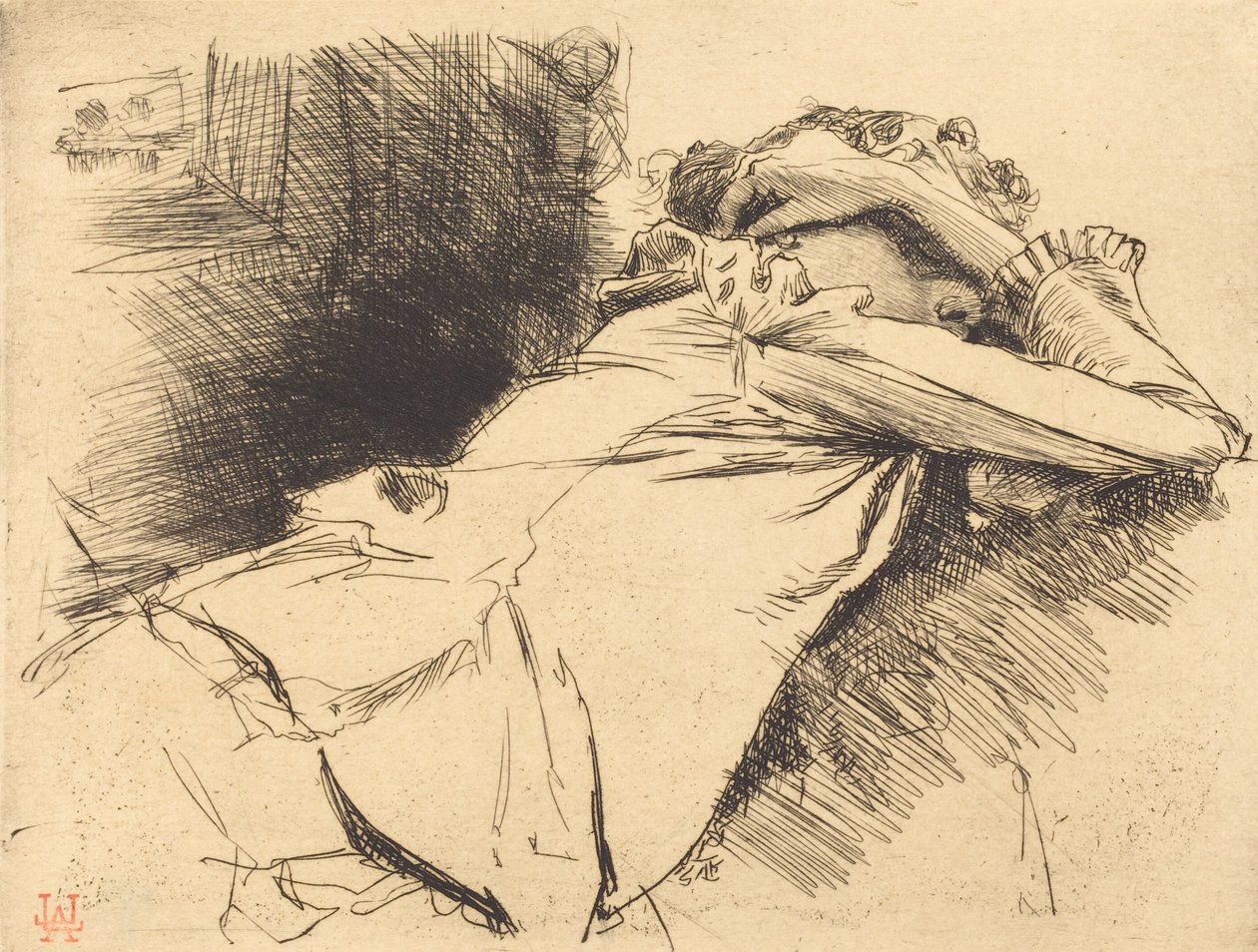 مستلقية امرأة نائمة couchee sommeillant ، 1892. بواسطة أوغست ليبير