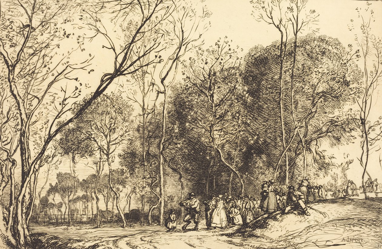 الصيف في سانت مارتن ، الأعراس الماضية Ete de la Saint-Martin ، la noce qui passe ، 1908. بواسطة أوغست ليبير