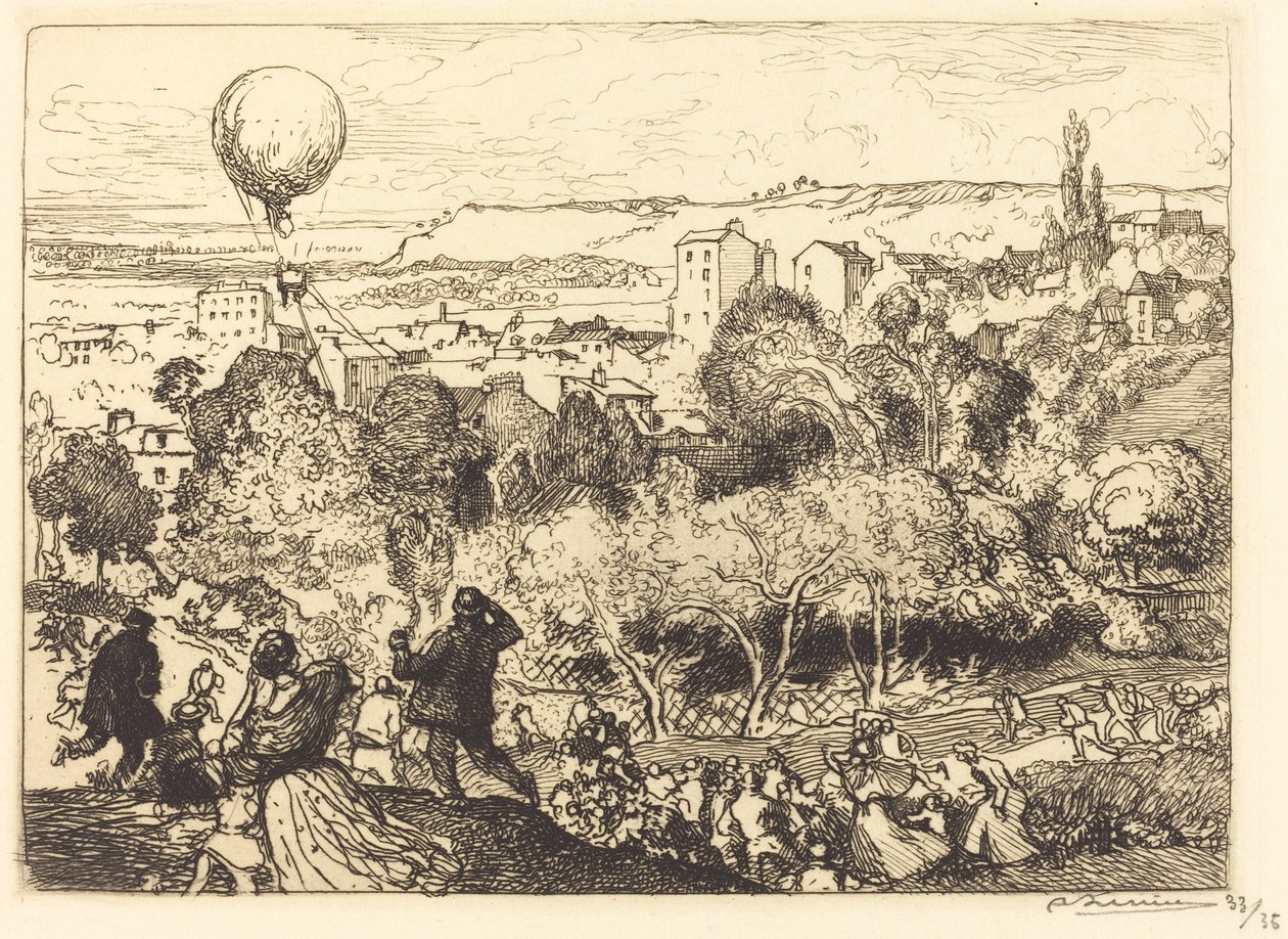 The Falling Balloon ، في Pre-Saint-Gervais بواسطة أوغست ليبير