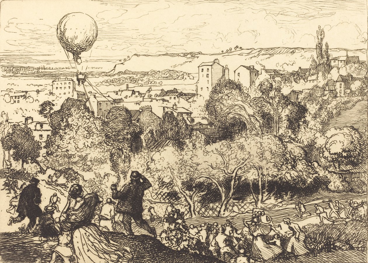 The Falling Balloon ، في مقبرة Pre-Saint-Gervais Lebaloon qui ، في Pre-Saint-Gervais ، 1910. بواسطة أوغست ليبير