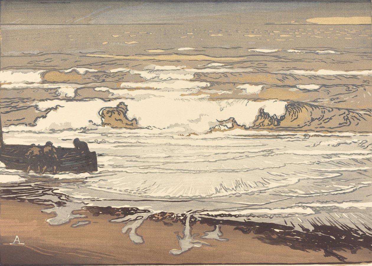 أمواج غير مغطاة ، فيضان سبتمبر 1901 ، Les Vagues deferlent ، 1901. بواسطة أوغست ليبير
