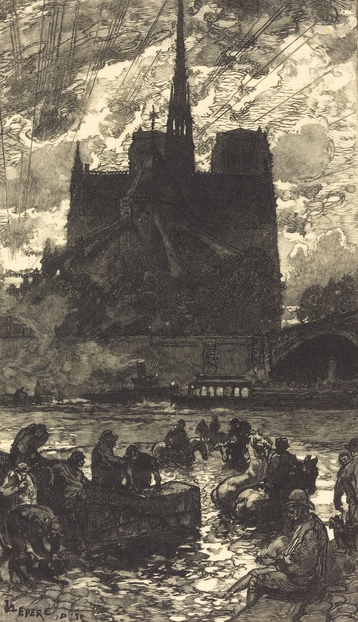 مكان سقي خلف Notre-Dame L'abreuvoir خلف Notre-Dame ، 1897. بواسطة أوغست ليبير