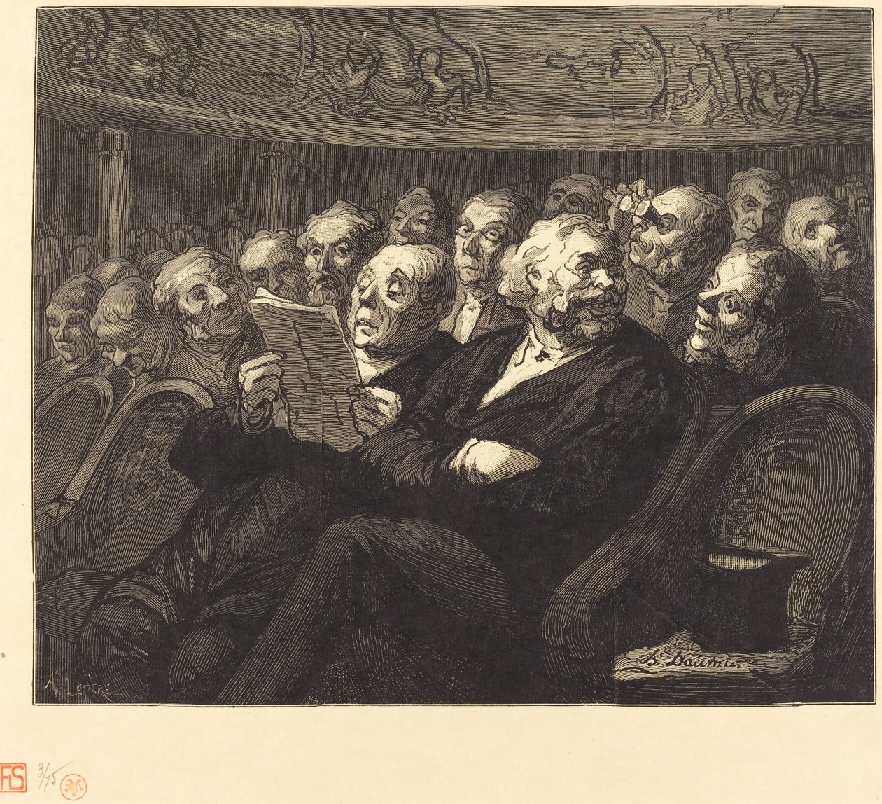 مقاعد الأوركسترا بواسطة Auguste Lepere بعد Honore Daumier
