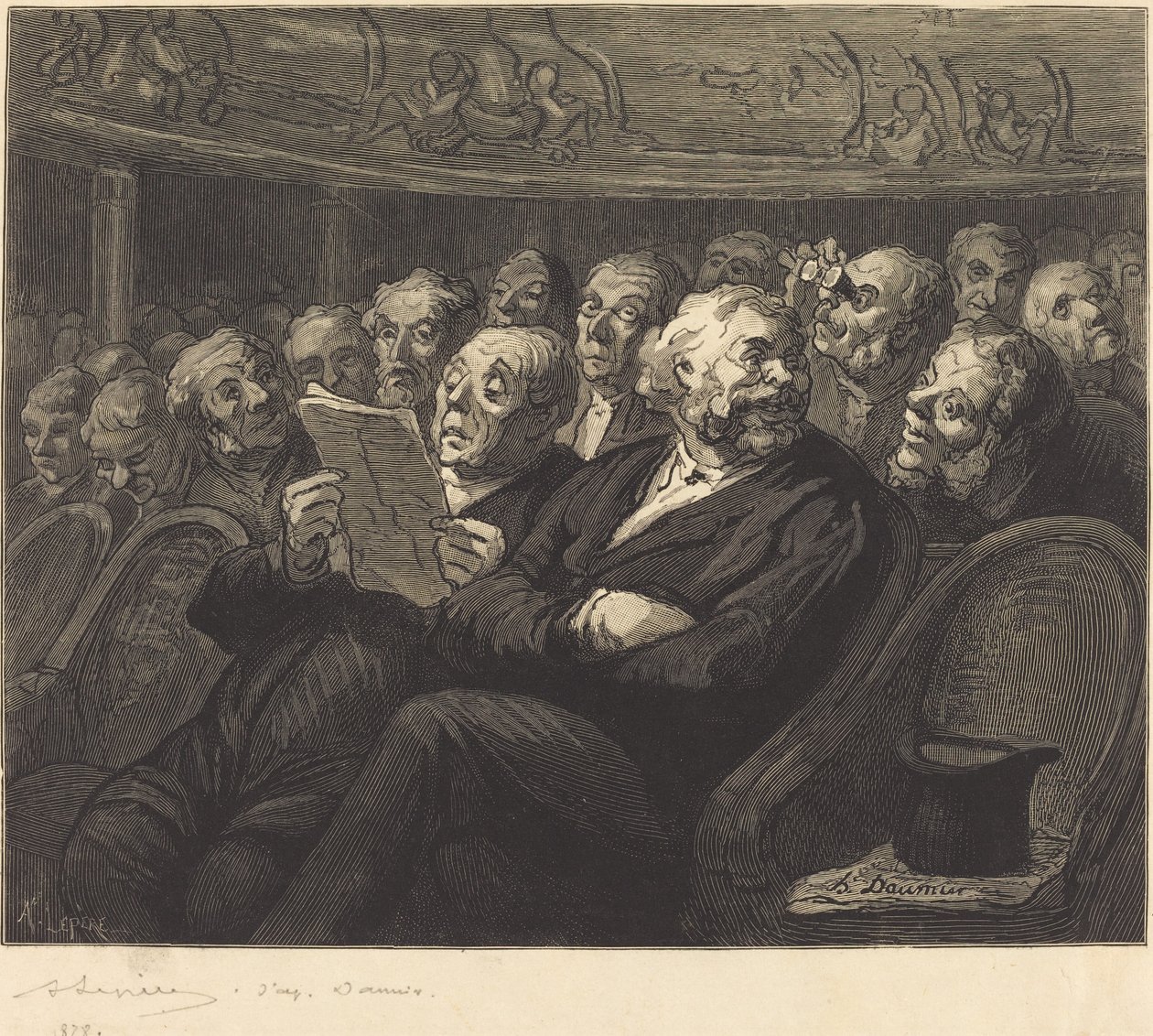 مقاعد الأوركسترا بواسطة Auguste Lepere بعد Honore Daumier