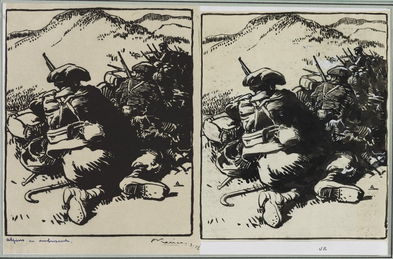 ألبينز في الكمين ، 1914. بواسطة أوغست لويس ليبيري