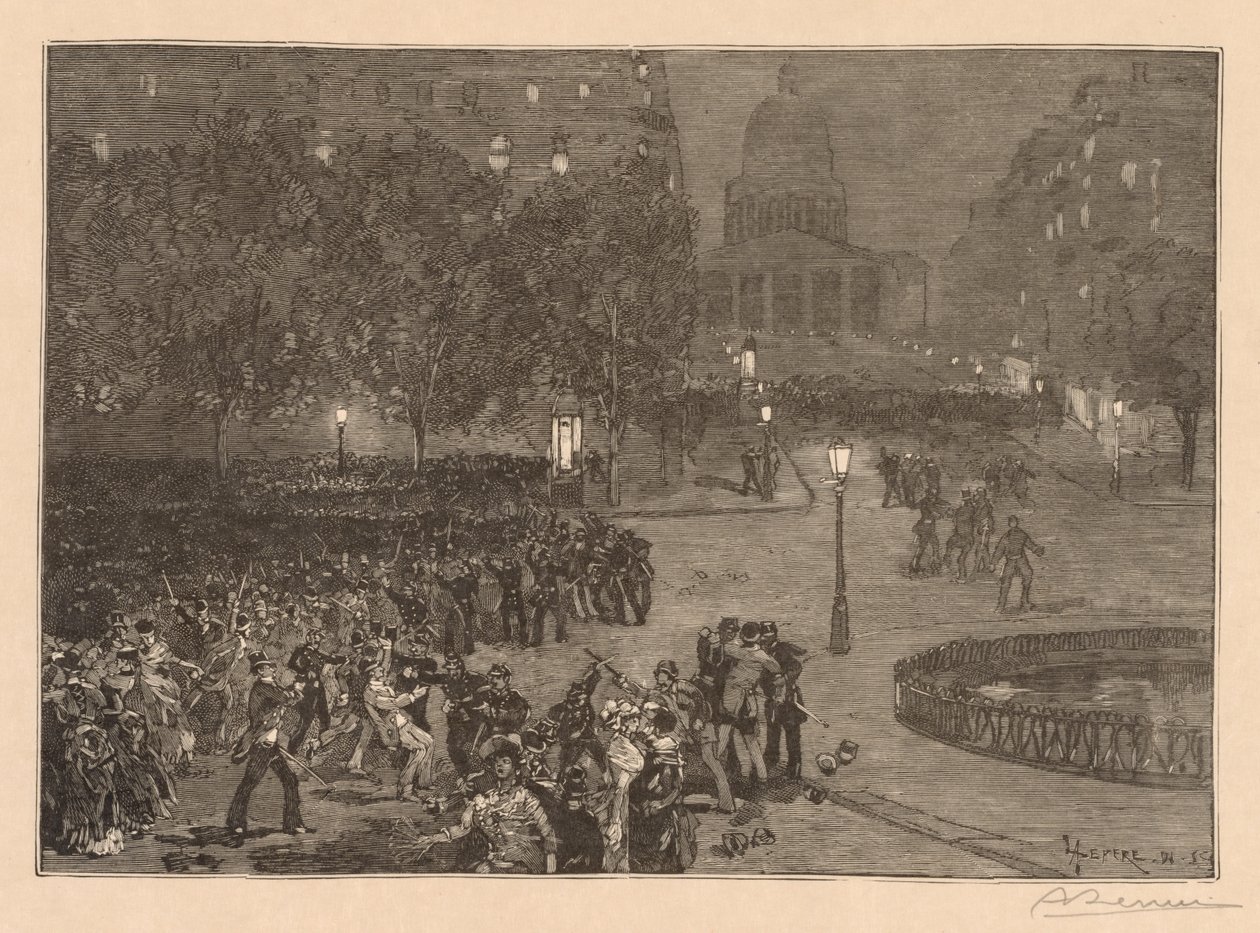Bois du Monde: المتاعب في الحي اللاتيني ، 1882. بواسطة أوغست لويس ليبيري
