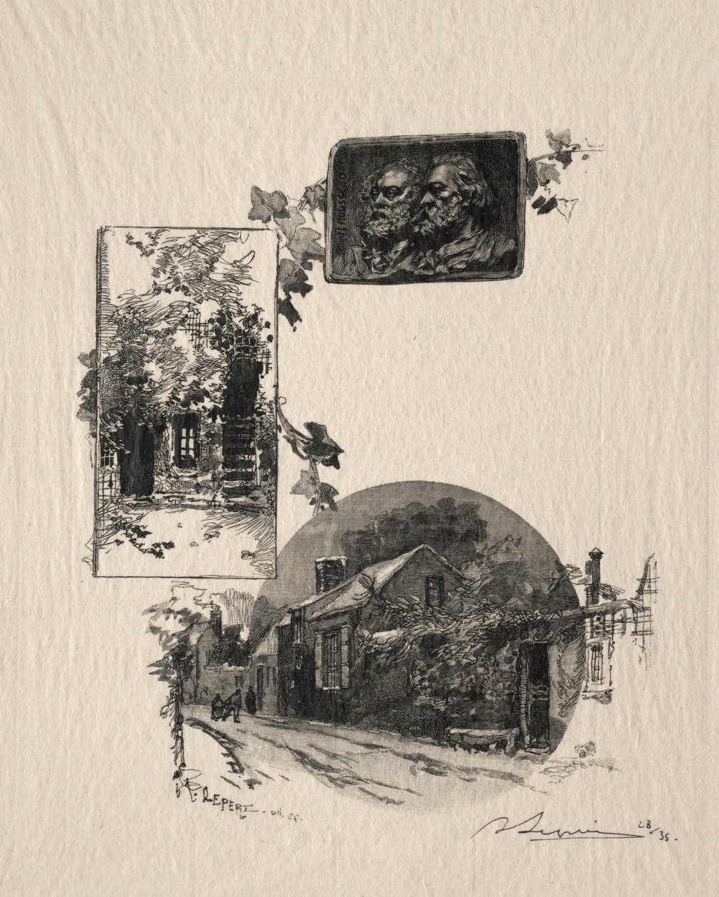 مدخل ورشة روسو وميزون دي ميليت ، 1887. بواسطة أوغست لويس ليبيري