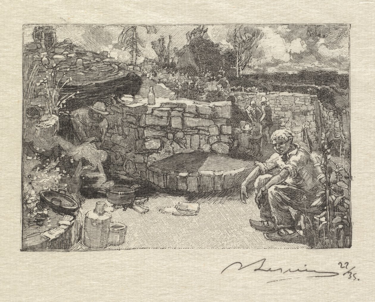 غابة فونتينبلو: Quarrymans Lodge La Forêt de Fontainebleau: A الناقل loge، 1890. بواسطة أوغست لويس ليبيري