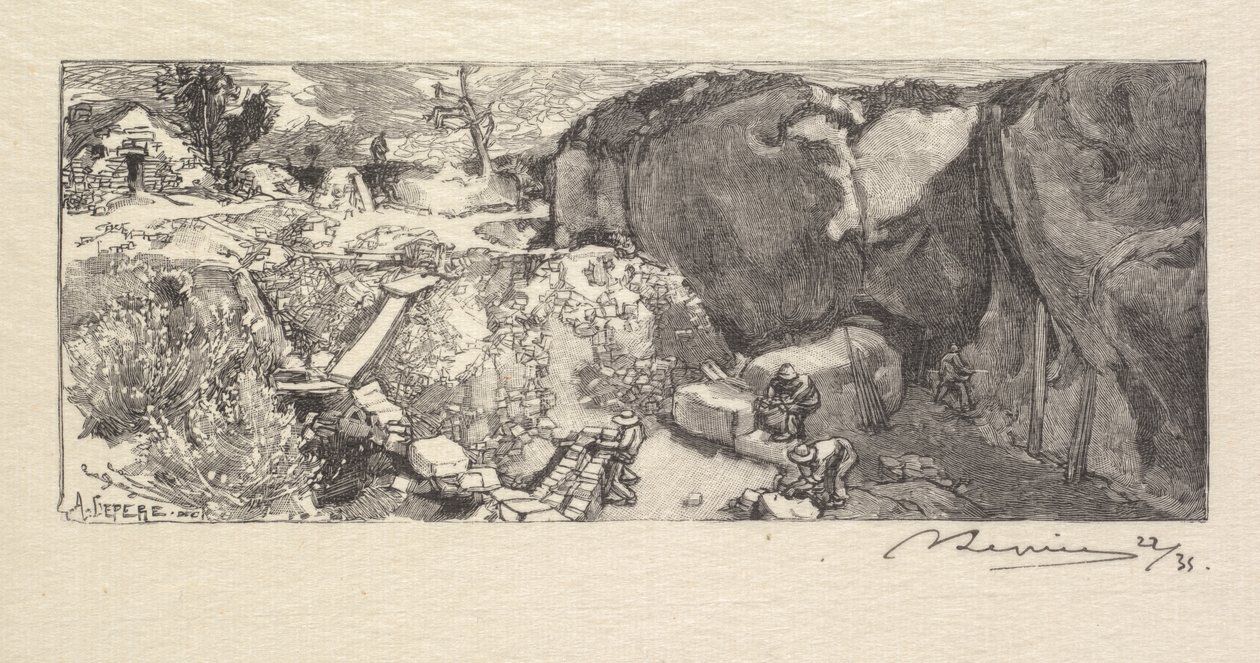 غابة فونتينبلو: Sandstone Quarry بواسطة أوغست لويس ليبيري