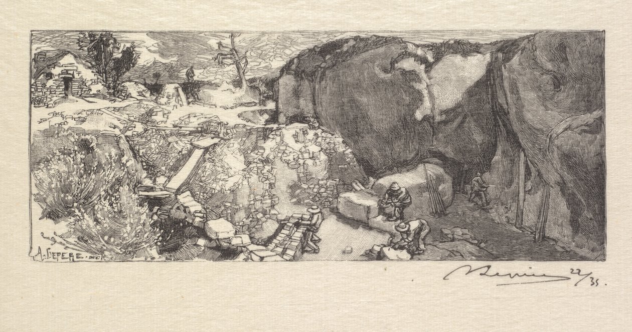 غابة Fontainebleau: محجر الحجر الرملي La Forêt de Fontainebleau: La Carrièrre de Grès ، 1890. بواسطة أوغست لويس ليبيري