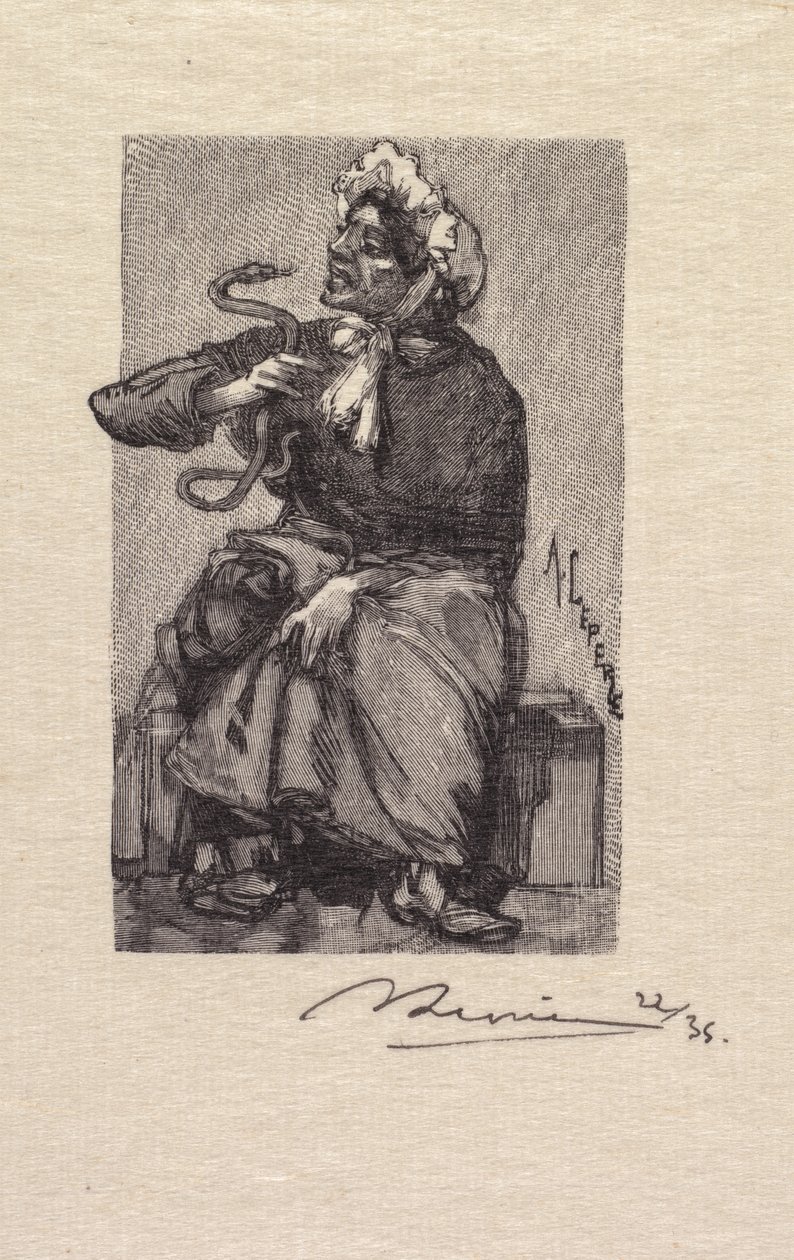 غابة فونتينبلو: Serpent Merchant بواسطة أوغست لويس ليبيري