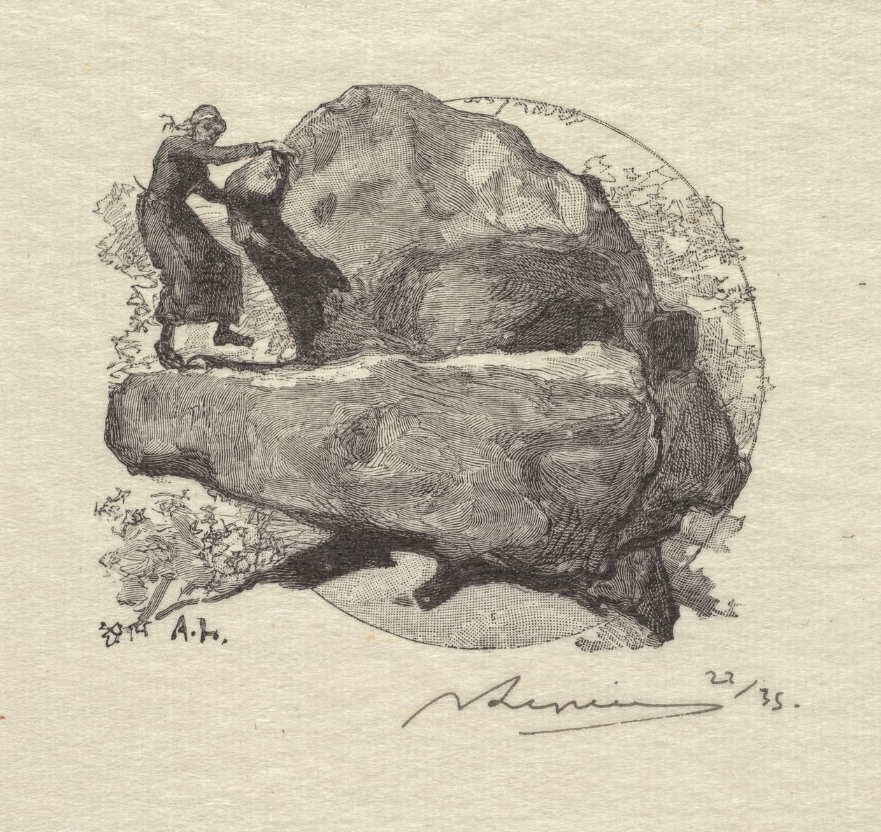 غابة فونتينبلو: The Trembling Rock بواسطة أوغست لويس ليبيري