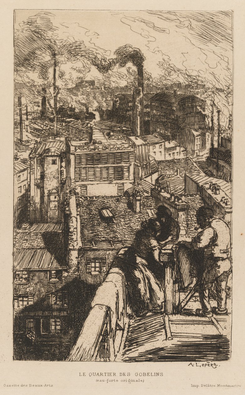 جريدة الفنون الجميلة: Le Quartier des Gobelins ، 1889. بواسطة أوغست لويس ليبيري