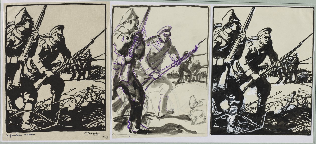 المشاة الروسية ، 1914. بواسطة أوغست لويس ليبيري
