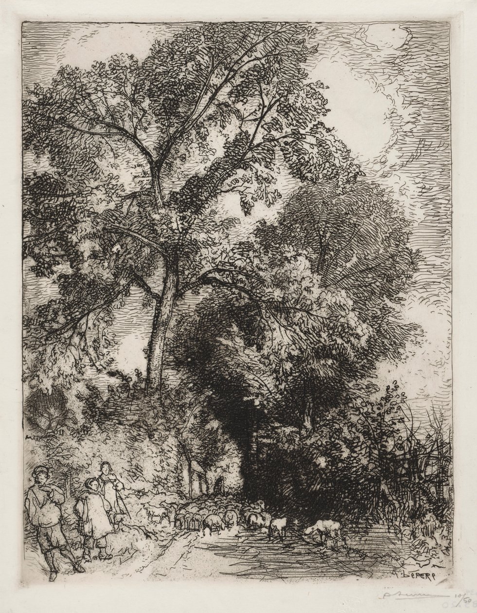 عودة القطيع ، Crèvecoeur ، 1913. بواسطة أوغست لويس ليبيري