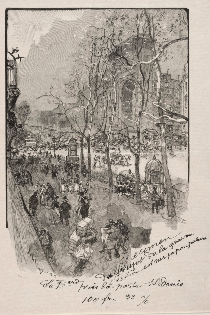 Les Boulevards ، بالقرب من Porte St. Denis. بواسطة أوغست لويس ليبيري