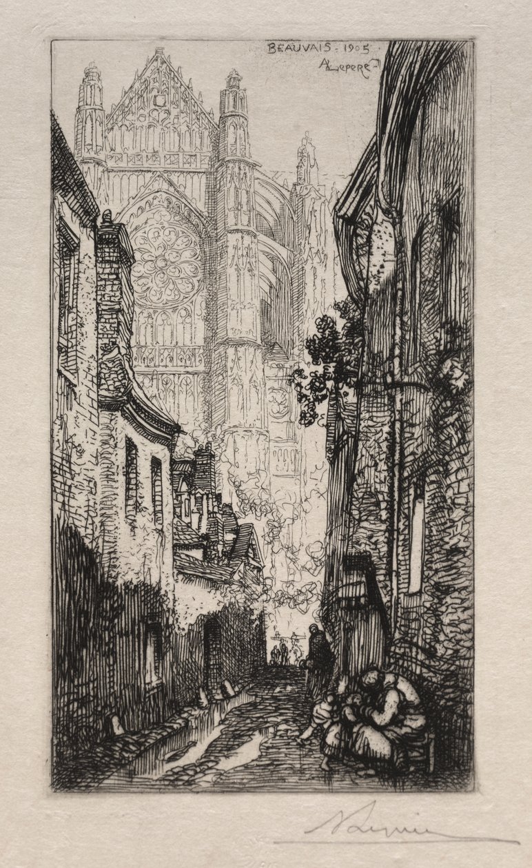Narrow Street، Beauvais (An Alley، Beauvais) بواسطة أوغست لويس ليبيري