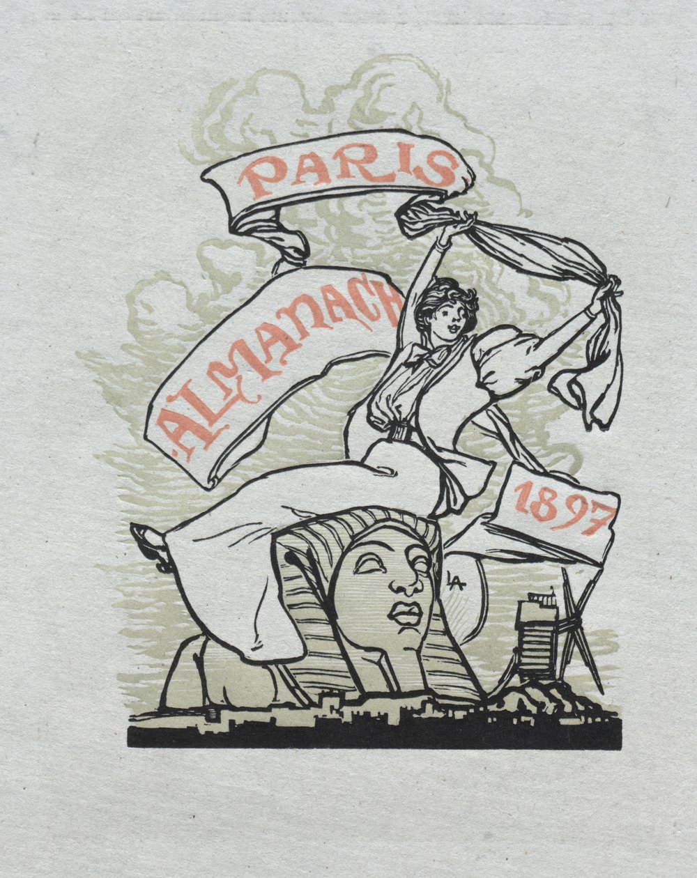 Paris Almanac ، 1897: الغلاف الخلفي بواسطة أوغست لويس ليبيري