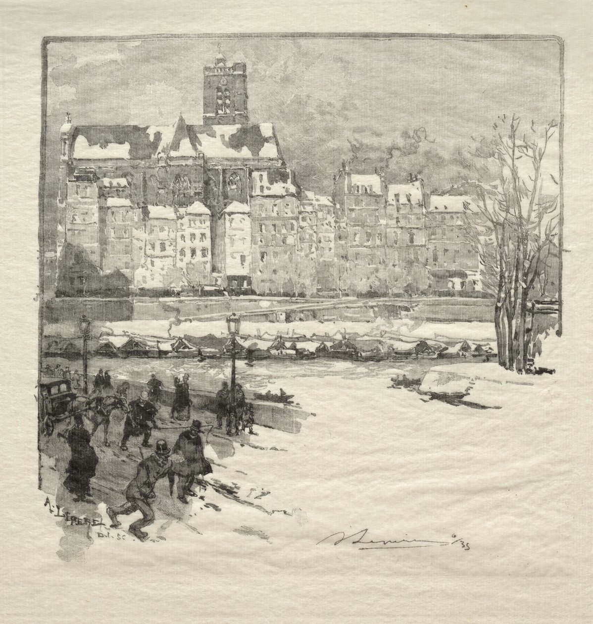 Quai de l'Hôtel de Ville بواسطة أوغست لويس ليبيري