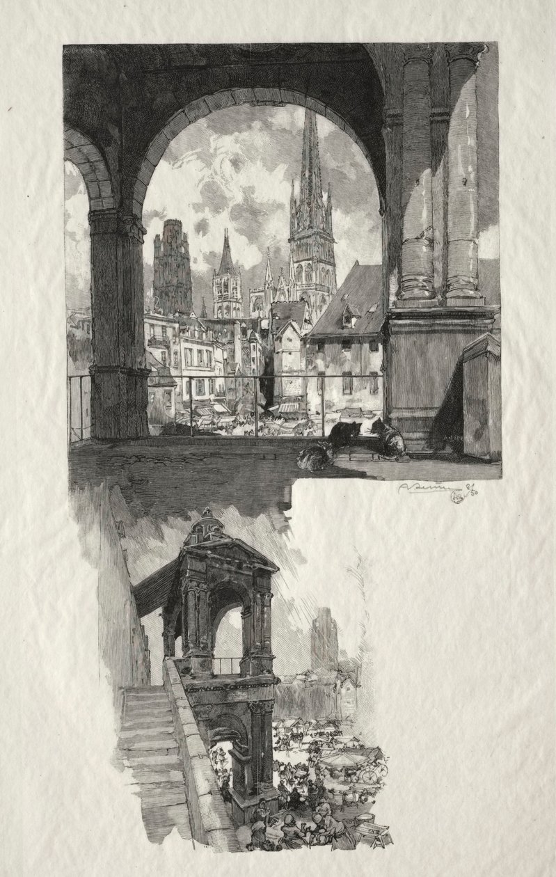 روان مصور: Place de la Haute Vieille Tour، Edicule de la Fierte، 1896. بواسطة أوغست لويس ليبيري