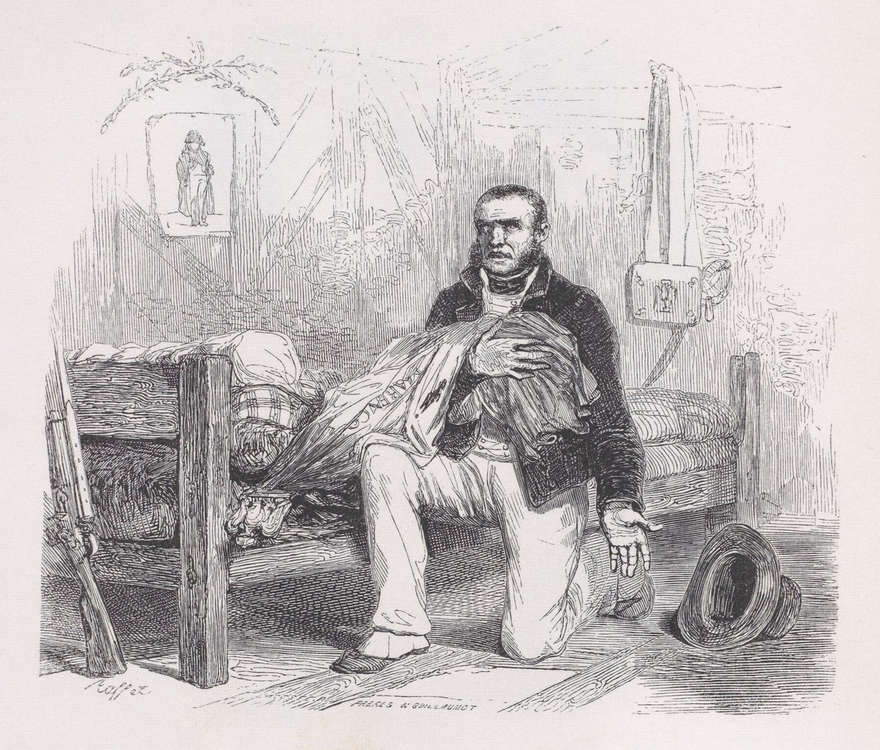 العلم القديم من الأعمال الكاملة لـ Béranger ، 1836. المؤلفون: Auguste Raffet ، Lacoste ، Eugène Guillaumot. بواسطة أوغست رافيت ، لاكوست ، يوجين غيوموت