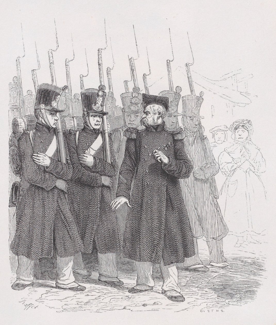 العريف القديم من الأعمال الكاملة لبيرانغر ، 1836. بواسطة أوغست رافت