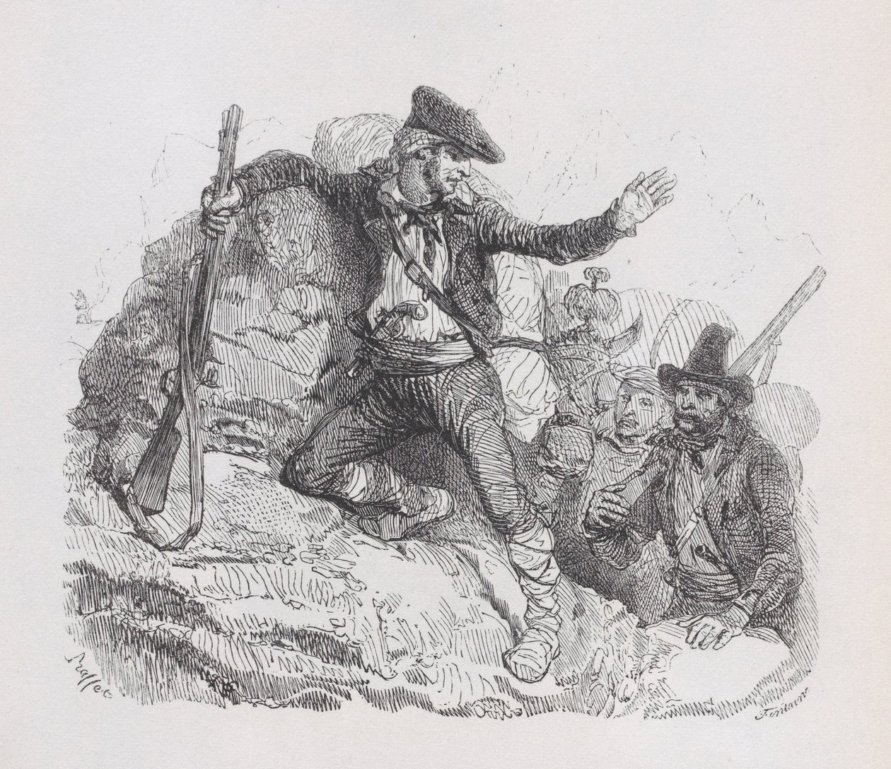 المهربون ، من الأعمال الكاملة لبيرانغر ، 1836 بواسطة أوغست رافت