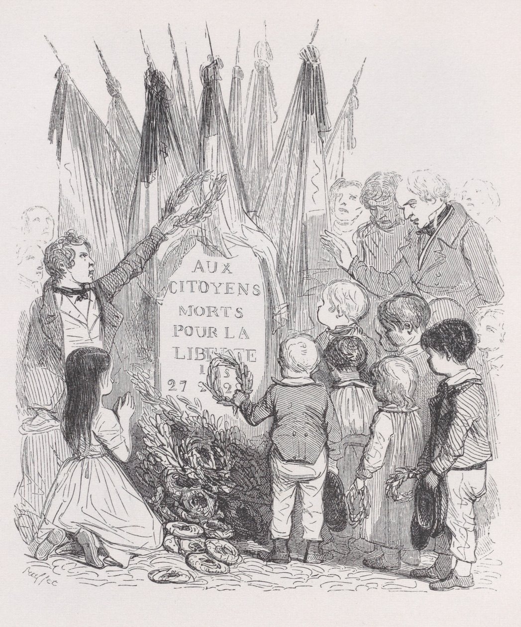 مقابر يوليو من الأعمال الكاملة لبيرانجر ، 1836. بواسطة أوغست رافت