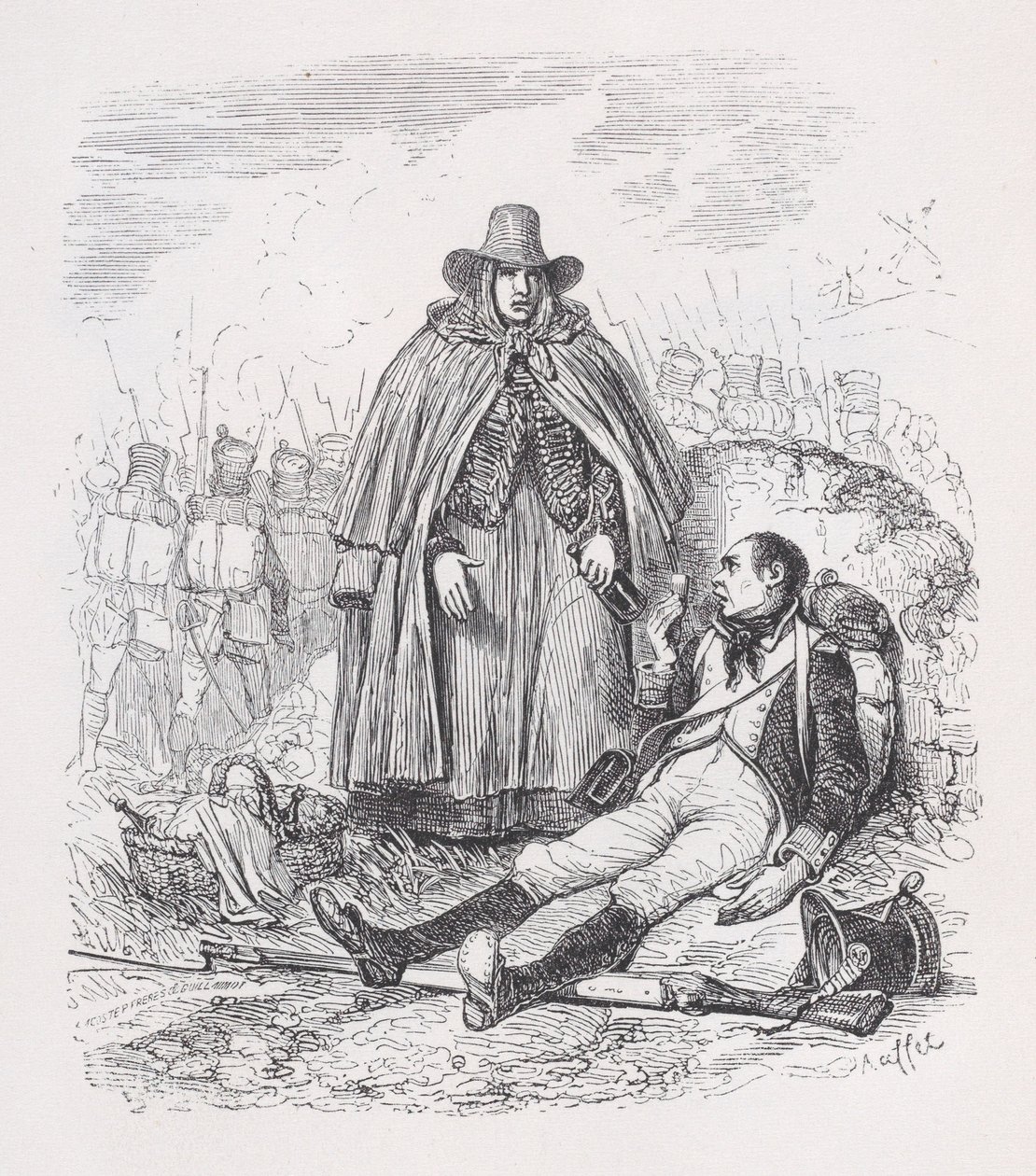 The Vivandière من الأعمال الكاملة ل Béranger ، 1836. بواسطة أوغست رافت