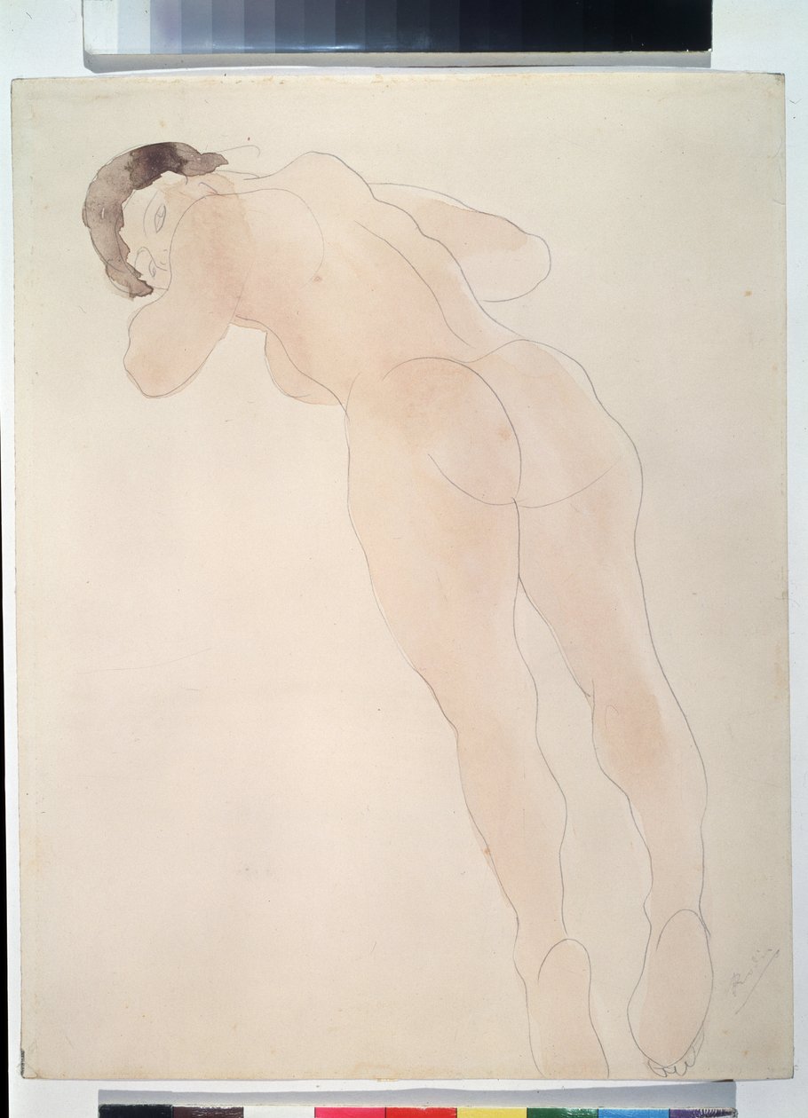 "نو" (عارية) ترقد عارية. لوحة مائية لأوغست رودين (1840-1917) 1900-1908 متحف بوشكين ، موسكو بواسطة أوغست رودين