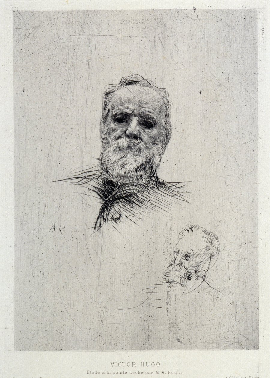 Portrait of Victor Hugo (1802-1885), illustration from The Gazettes de beaux Arts بواسطة أوغست رودين