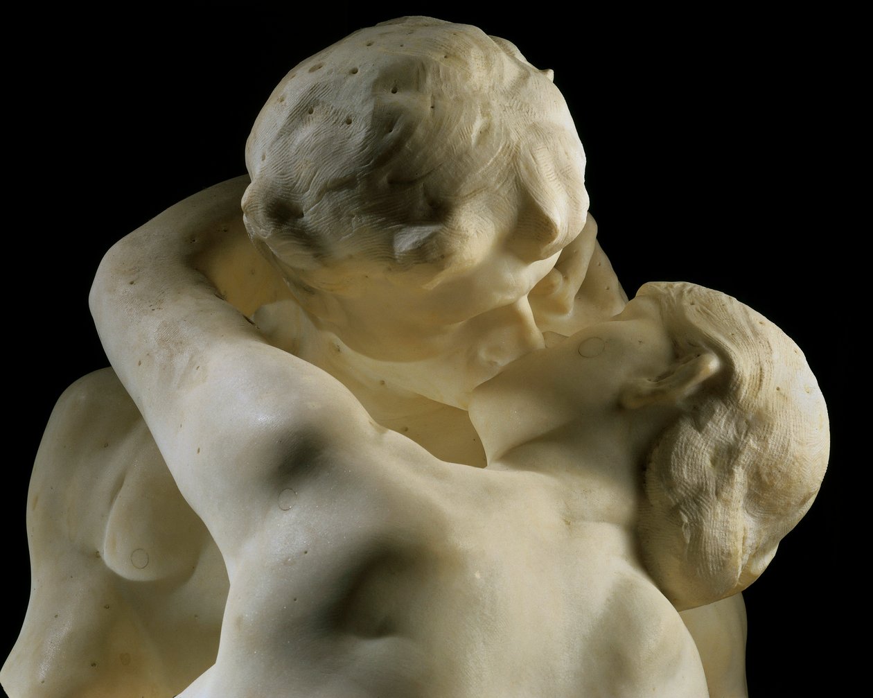 "The Kiss" (detail) 1888-1889 (marble) بواسطة أوغست رودين