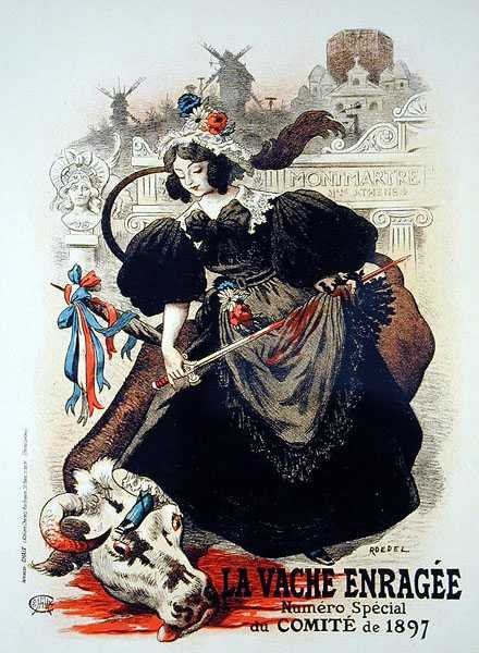 استنساخ ملصق إعلاني "البقرة المجنونة" ، رقم خاص من لجنة عام 1897 بواسطة أوغست رويدل