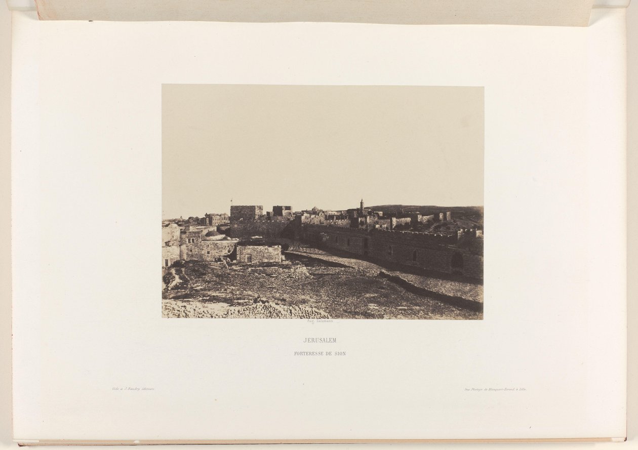 منظر للقدس من صهيون بيت المقدس. Fortress de Sion (العنوان على الكائن) بواسطة أوغست سالزمان