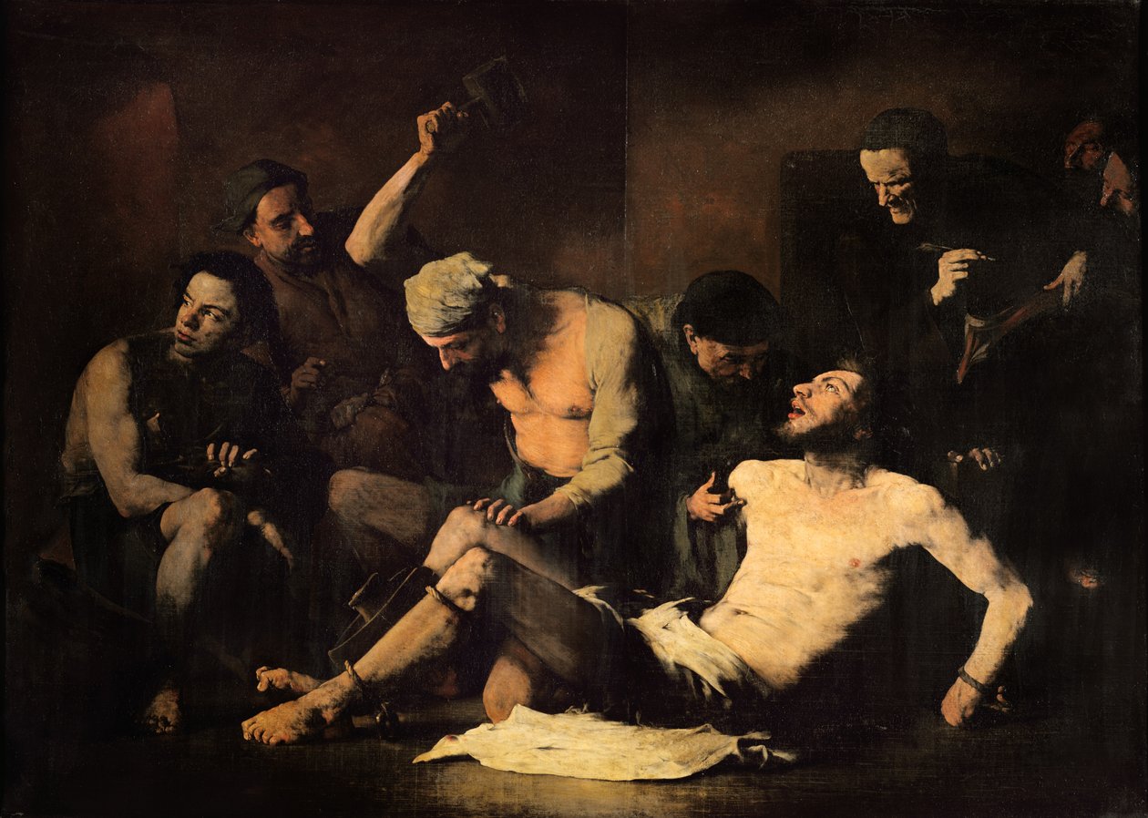 تعذيب ألونسو كانو (1601-67) c.1867 بواسطة أوغست تيودول ريبوت