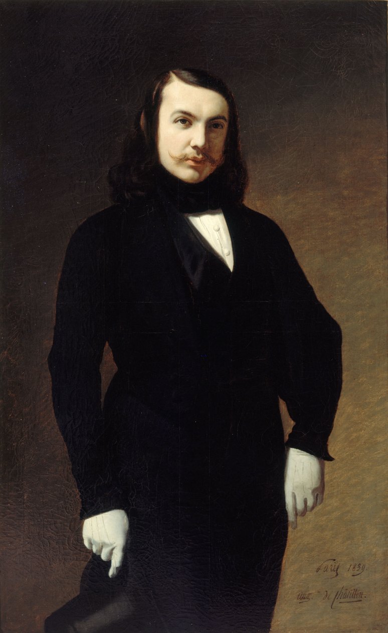 صورة للشاعر تيوفيل غوتييه 1811-1872 ، 1839. بواسطة أوغست دي شاتيلون