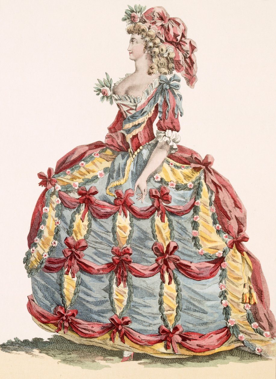فستان ليدي "Cour a l&39;Eiquette" ، منقوش بواسطة Dupin ، من "Galeries des Modes et Costumes Francais" ، 1786 بواسطة أوغسطين دي سانت أوبين