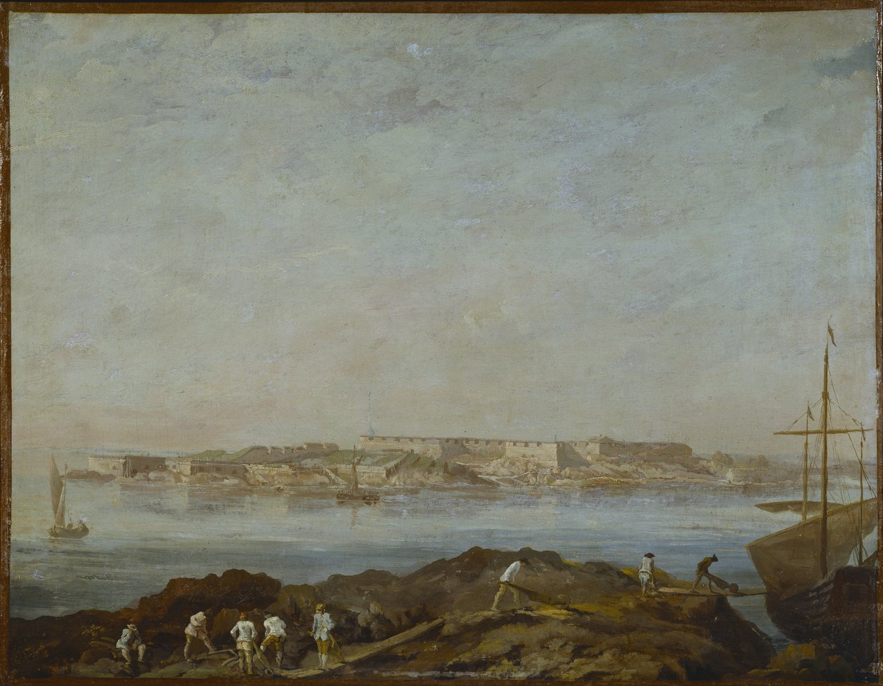 Vue de Sveaborg (ou Suomenlinna، Viapori) (فنلندا) - منظر ل Sveaborg ، بواسطة Ehrensvard ، Augustin (1710-1772). زيت على قماش. الأبعاد: ٥٤ × ٦٩ ٫ ٥ سم. المتحف الوطني ستوكهولم بواسطة أوغسطين إهرنفارد