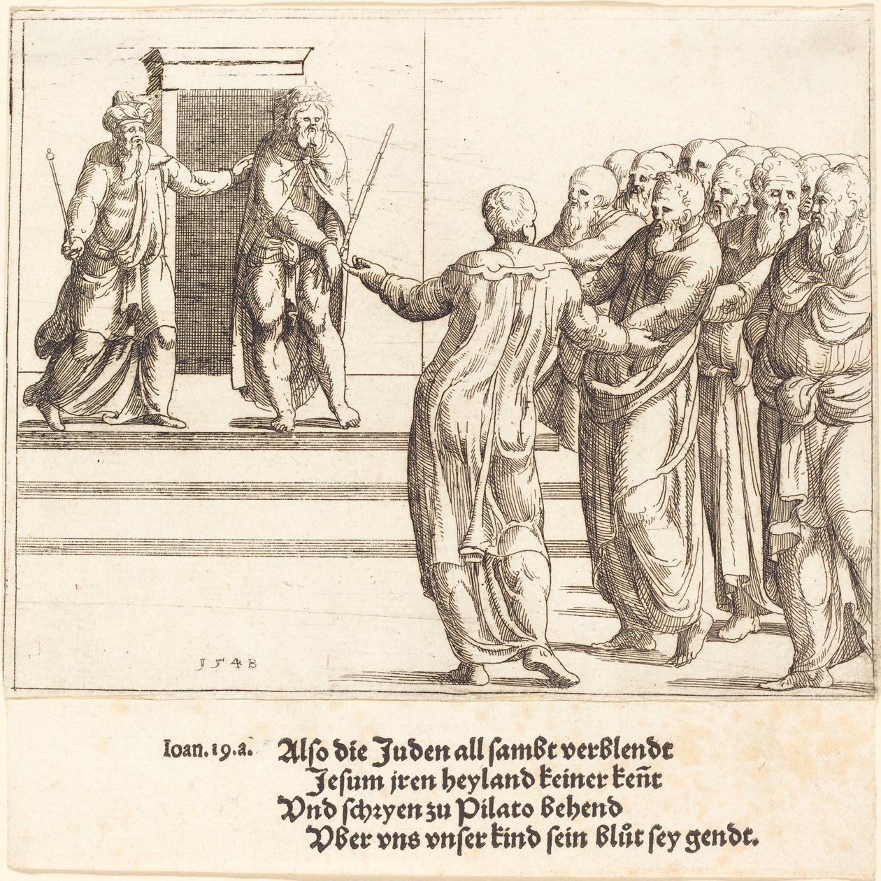 Ecce Homo واليهود ينكرون المسيح 1548. بواسطة أوغسطين هيرشفوغل