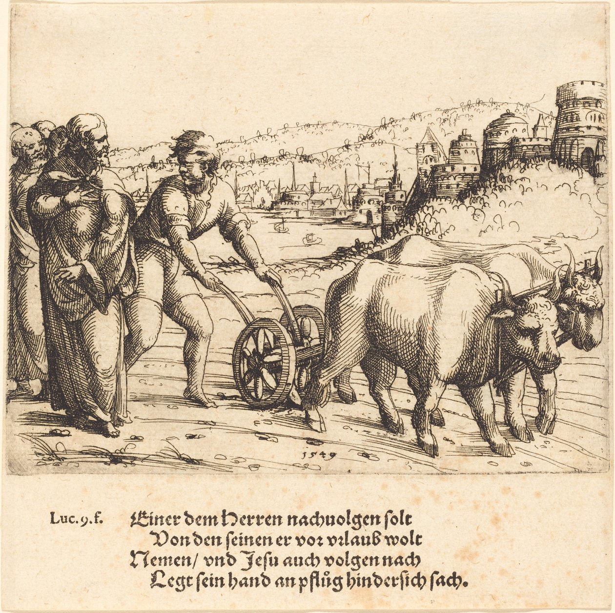 لا أحد يضع يده على المحراث وينظر إلى الوراء كأتباع للمسيح ، 1549. بواسطة أوغسطين هيرشفوغل