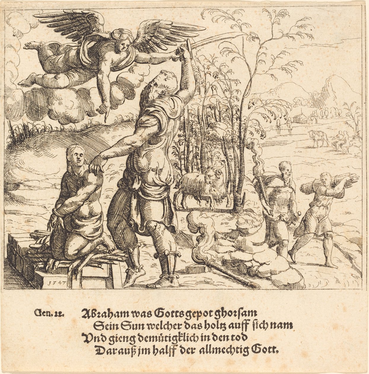 ذبيحة إسحاق 1547. بواسطة أوغسطين هيرشفوغل