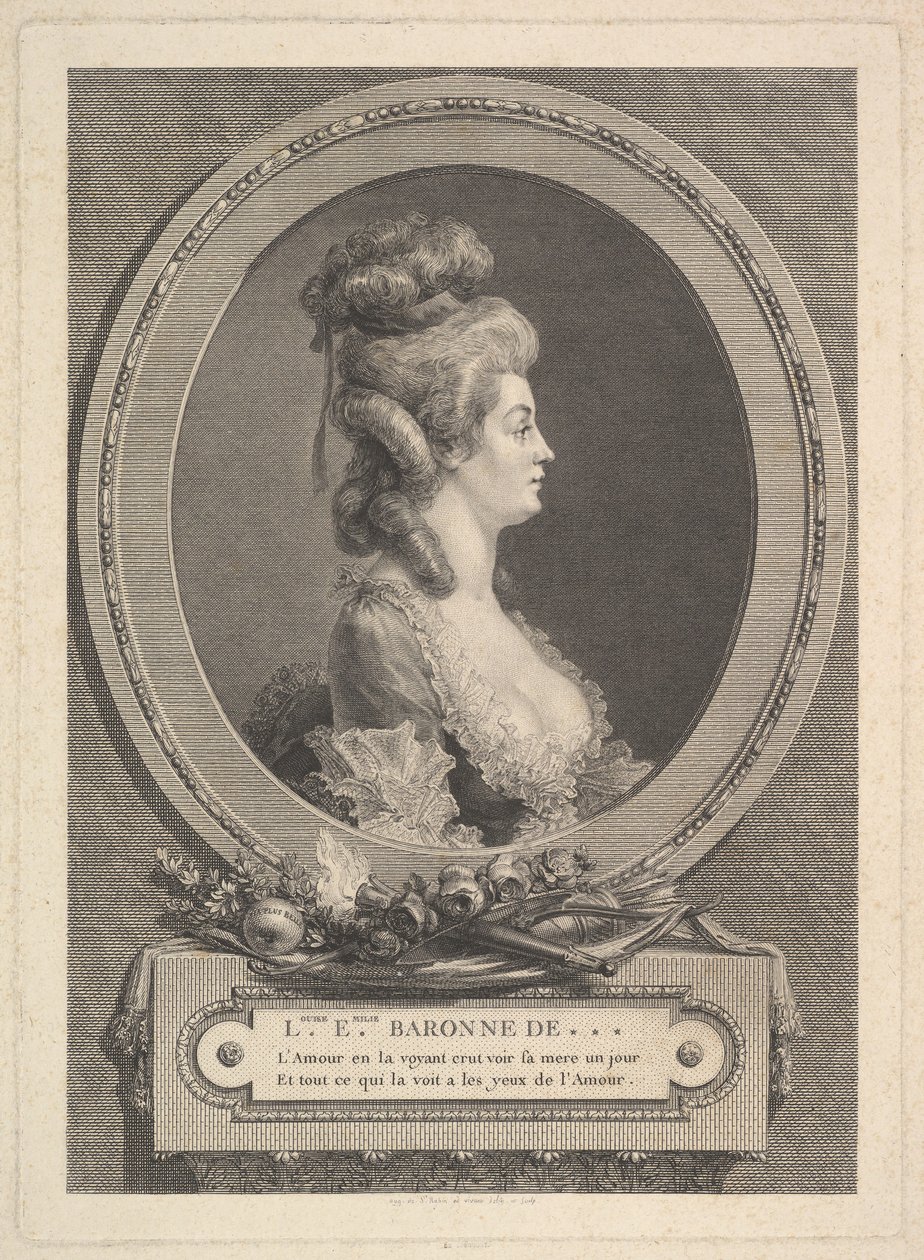 صورة لويز إميلي بارون دي *** ، 1779. بواسطة أوغسطين دي سانت أوبين