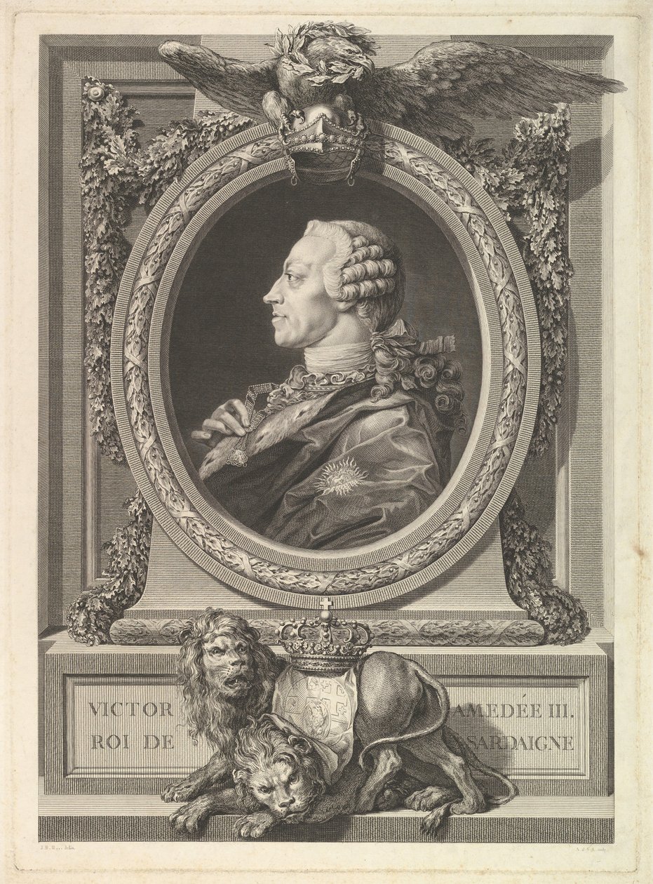 صورة لفيكتور أماديوس الثالث ، ملك سردينيا ، 1777. بواسطة أوغسطين دي سانت أوبين