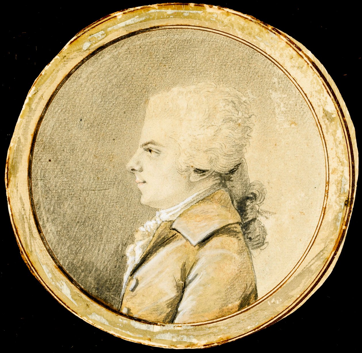 فولفغانغ أماديوس موزارت - أوغستين دي سان أوبين (1736-1807). متفائل ، طباشير أسود وأبيض على ورق ، حوالي 1778. الأبعاد: العمق 13.8 سم. مجموعة خاصة بواسطة أوغسطين دي سانت أوبين