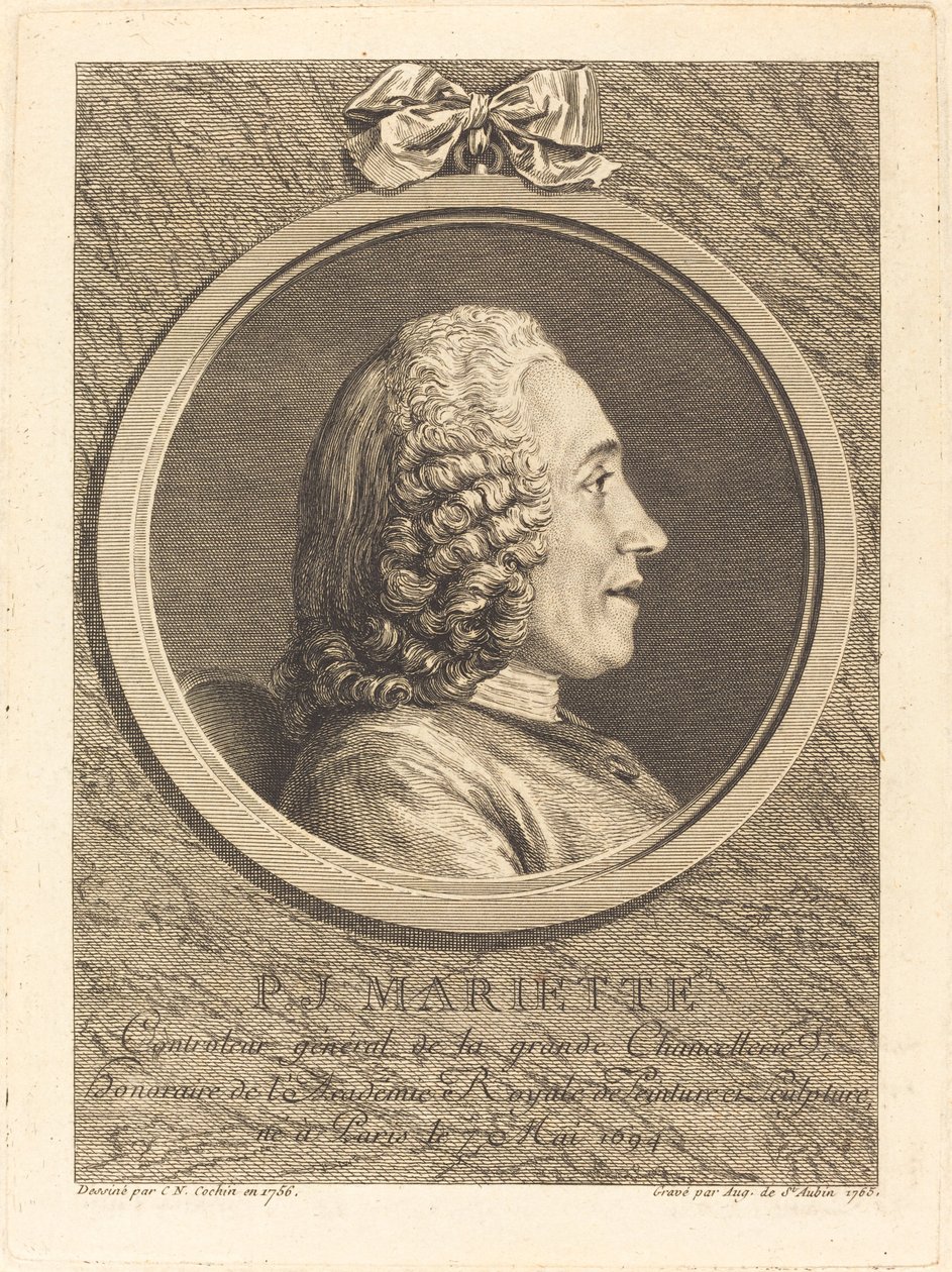 بيير جان مارييت بواسطة Augustin de Saint Aubin بعد تشارلز نيكولا كوشين الثاني