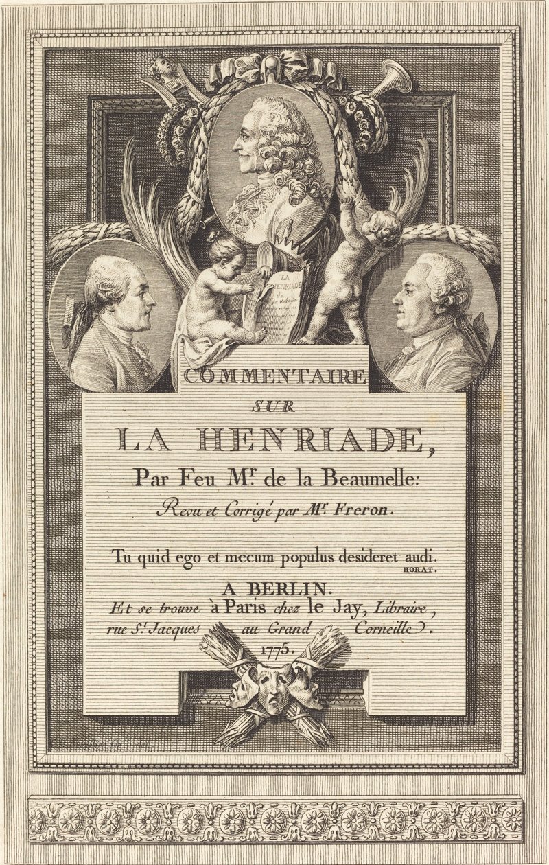 تعليق على Henriade بواسطة Augustin de Saint Aubin بعد Clément Pierre Marillier