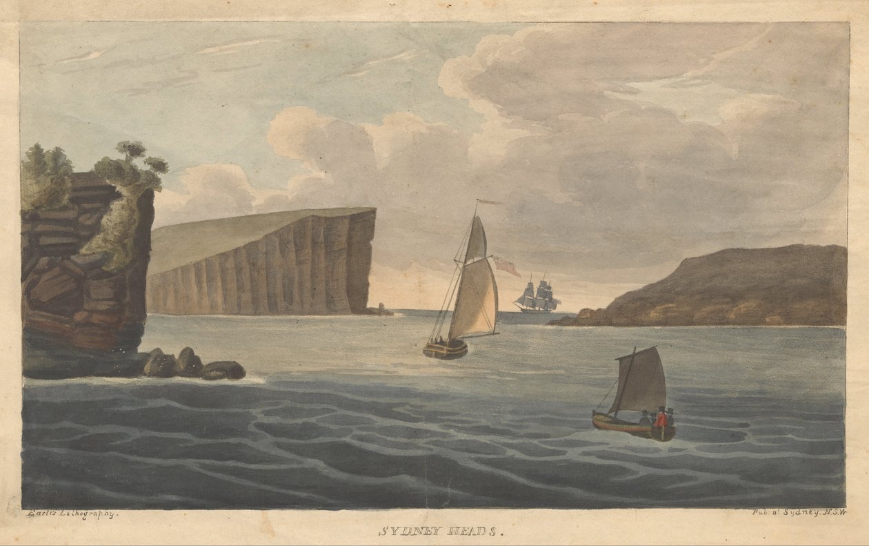 سيدني هيدز إيرل ، أوغسطس. وجهات النظر في أستراليا. سيدني - إيرل ليثوغرافيا ، 1826. بواسطة أوغسطس ايرل